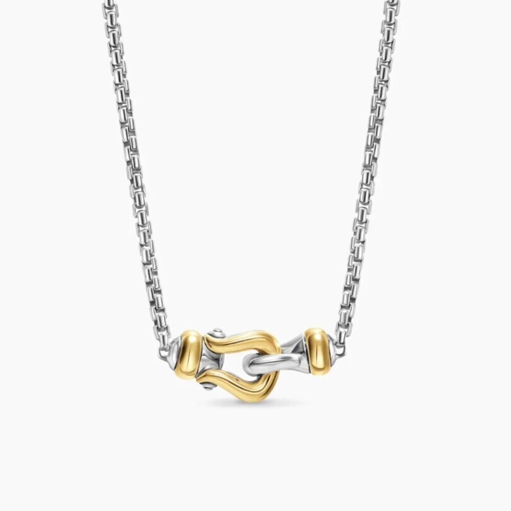 David Yurman Two-Color Miniature Clasp Necklace